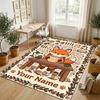 Forest Theme Soft Crystal Velvet Rug Custom Name & Text Print Non Slip Floor Rug for Bedroom Living Room
