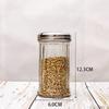 Transparent Glass Seasoning Jar with Open-Hole Lid for Kitchen Condiments