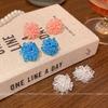 Holiday wind cool blue beaded hydrangea stud earrings women's earrings Internet celebrities show white ears