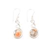 Genuine Orange Copper Turquoise 925 Sterling Silver Handcrafte Jewelry Earrings CE-14-45