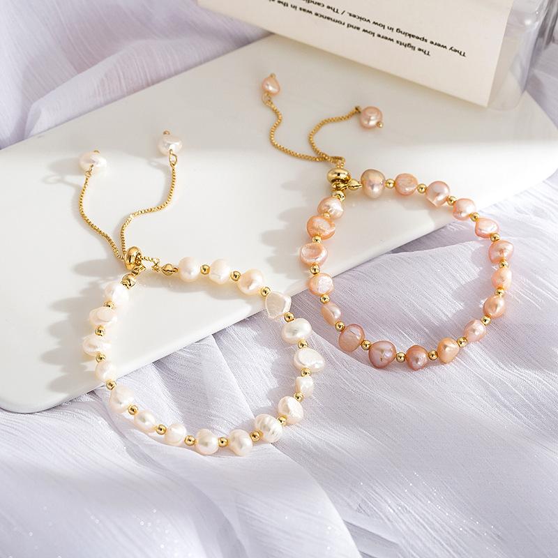 Baroque Freshwater Pearl Bracelet Bracelet Shaped Imitation Pearl Bracelet Temperament Women 'S Casual Fashion Bracelet Jewelry