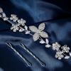 Hochwertiges Braut-Strass-Blatt-Stirnband mit Zirkonia-Einlage