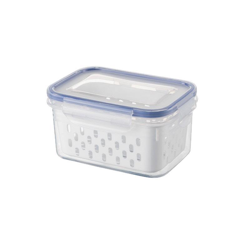 Plastic Fresh-Keeping Container Set With Lid Suitable For Refrigerator Filter Fresh-Keeping Fruits Vegetables Berries And Meat