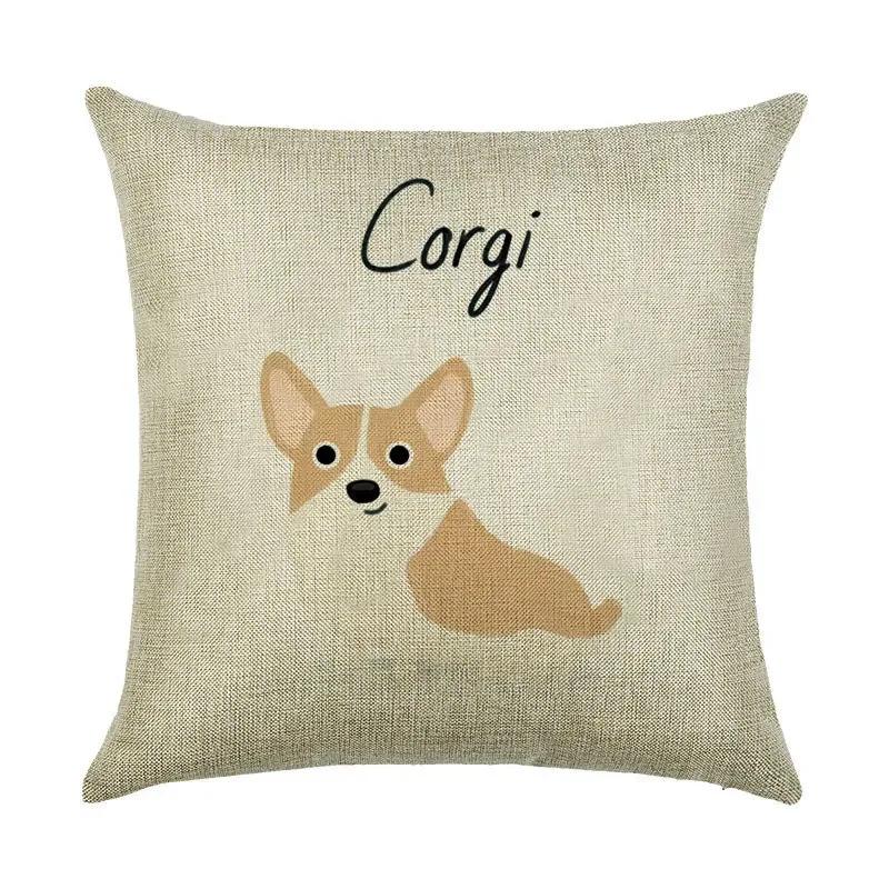 Cartoon Digital Print Pattern Linen Pillowcase Office Car Home Sofa Decorative Cushion Cover