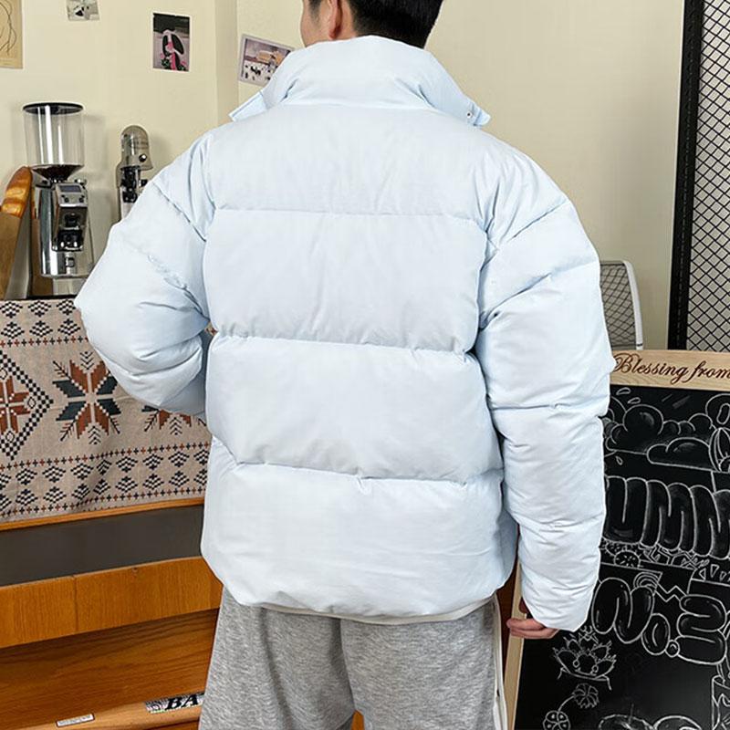 Puma Jachetă Puf Culoare Solidă Logo Guler Stand Unisex Îmbrăcăminte Exterioară Albastru Deschis 623600-69