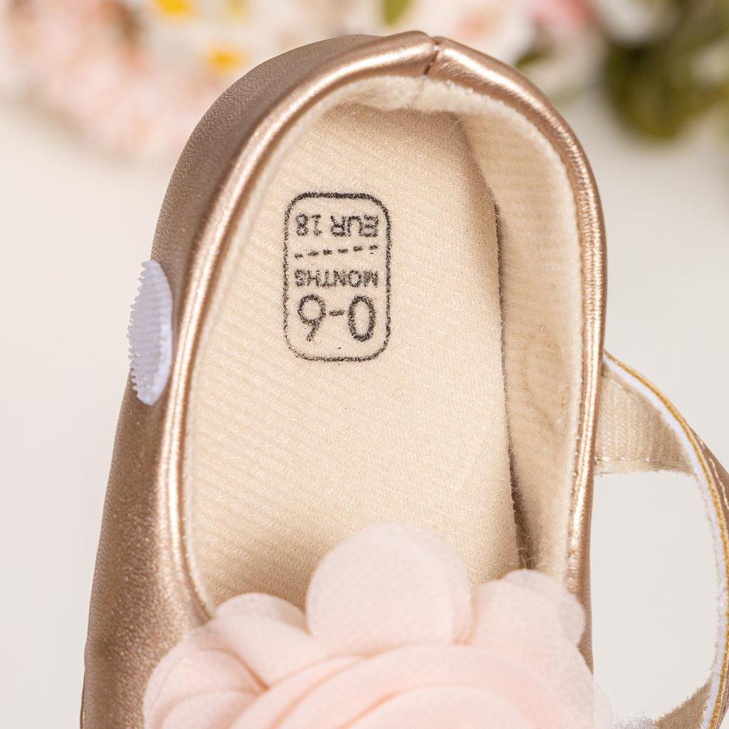 2024 Spring & Autumn Flower Velcro Princess Baby Walker Shoes