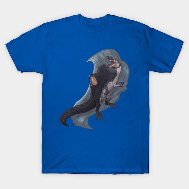 Men Black Print T-shirt Spinosaurus Aegyptiacus No-Cut Transfer Paper Print Cotton Tshirt 3XL королевский синий