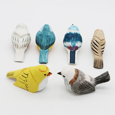 1PC Wooden Bird Statue Miniature Animals Art Craft Sculpture  Home Decoration Crafts Photography Props Children Birthday Gifts