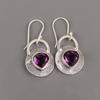 Amethyst Gemstone 925 Sterling Silver Jewelry Handmade Earrings 1.30" For Women EE-63-10