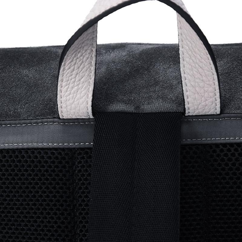 Fendi ness FF Logo Pattern Large Capacity Belt Buckle Nylon Backpack Men Backpacks Gray 7VZ067-AHU7-F1GM1