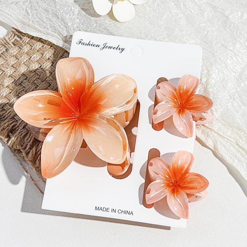 Frangipani Hairpin Beach Vacation Style Bauhinia Flower Updo Shark Hairpin Set