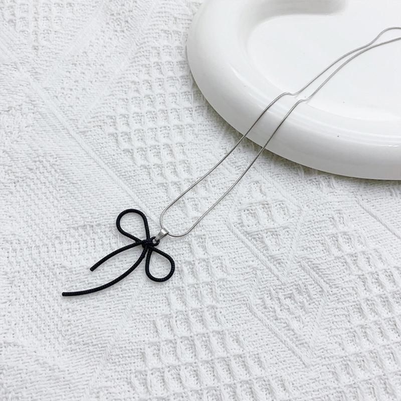 Bohomian Beaded Choker Necklace Bow Chain Necklaces Bowknot Neckwear Wedding Party Jewelry for Women and Girls