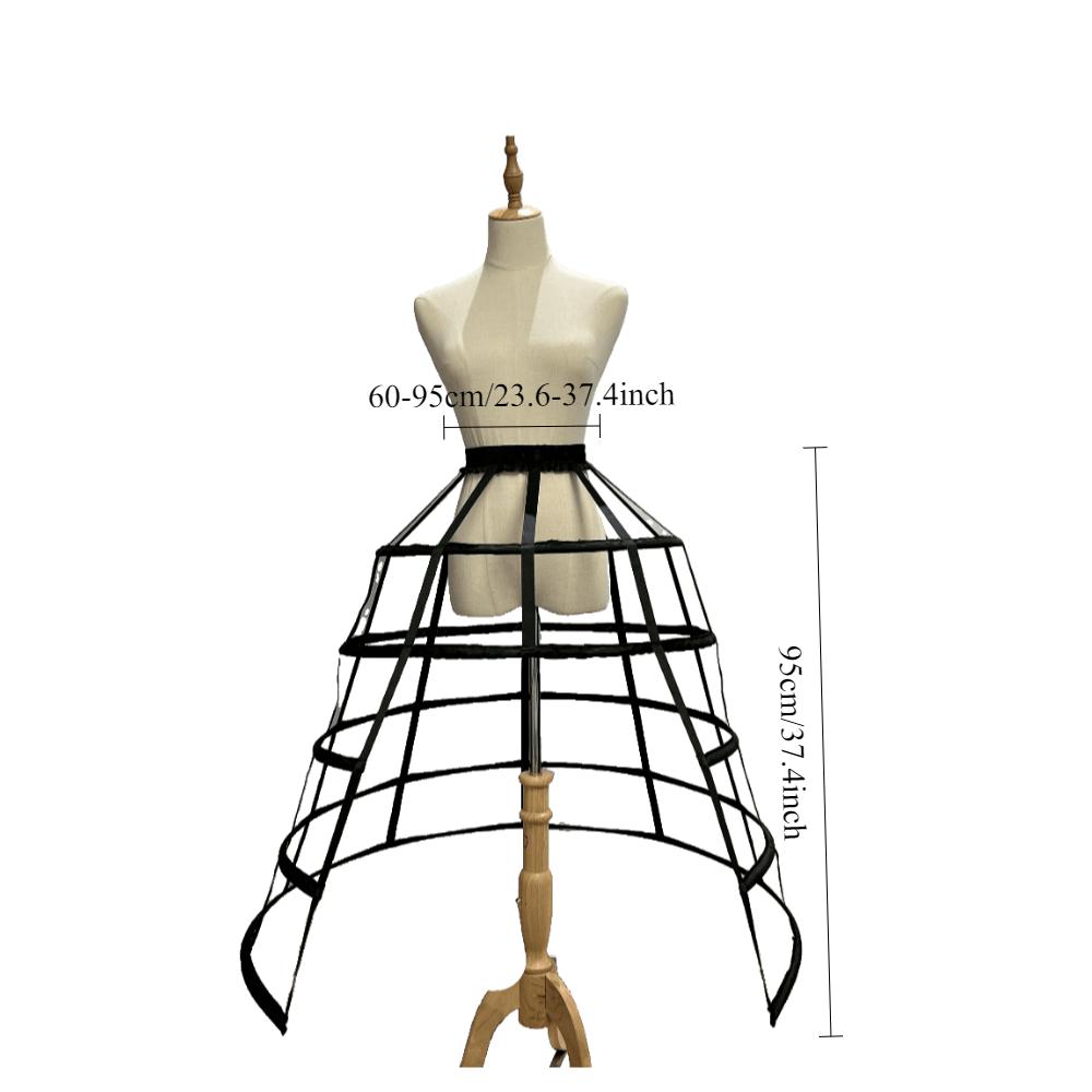 Mädchen 3 Reifen Krinoline Käfig Bustle Unterrock Damen Verstellbare Pannier für Kleid abnehmbare Schleppe Hochzeitsrock Krinoline BAUMWOLLE