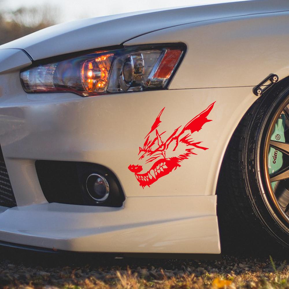 Car Stickers Wolf Head Pattern Vinyl Decal Waterproof Personalized Art Sticker Body Window Door Auto Exterior Decor Accessories