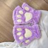 Plush Fingerless Cat Claw Gloves - Warm, Winter-Ready, Perfect for Students