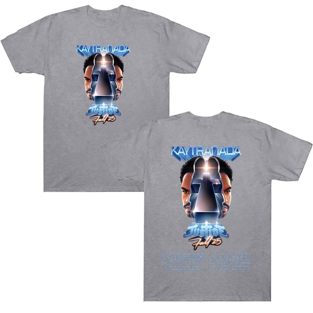 Summer New Justice Band T Shirt Kaytranada Justice Tour 2025 Short Sleeve T-shirt Top High Quality Cotton Clothing Women Men Tee