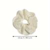 Luxurious Beige Lace Hair Scrunchie for Women - Exquisite Embroidered Minimalist Hair Tie with French Romantic Style, Soft and Breathable Fabric