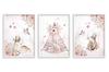 Plakaty dziecięce Zestaw Las Boho Pastelowy róż Obrazy dla dzieci 50x70