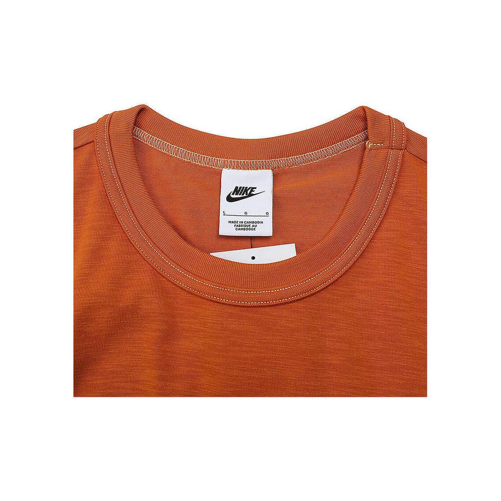 Nike Solid Color Crew Neck Comfortable Pullover Casual Sport Short Sleeve Regular T-Shirt Men Tops Orange FN2646-815