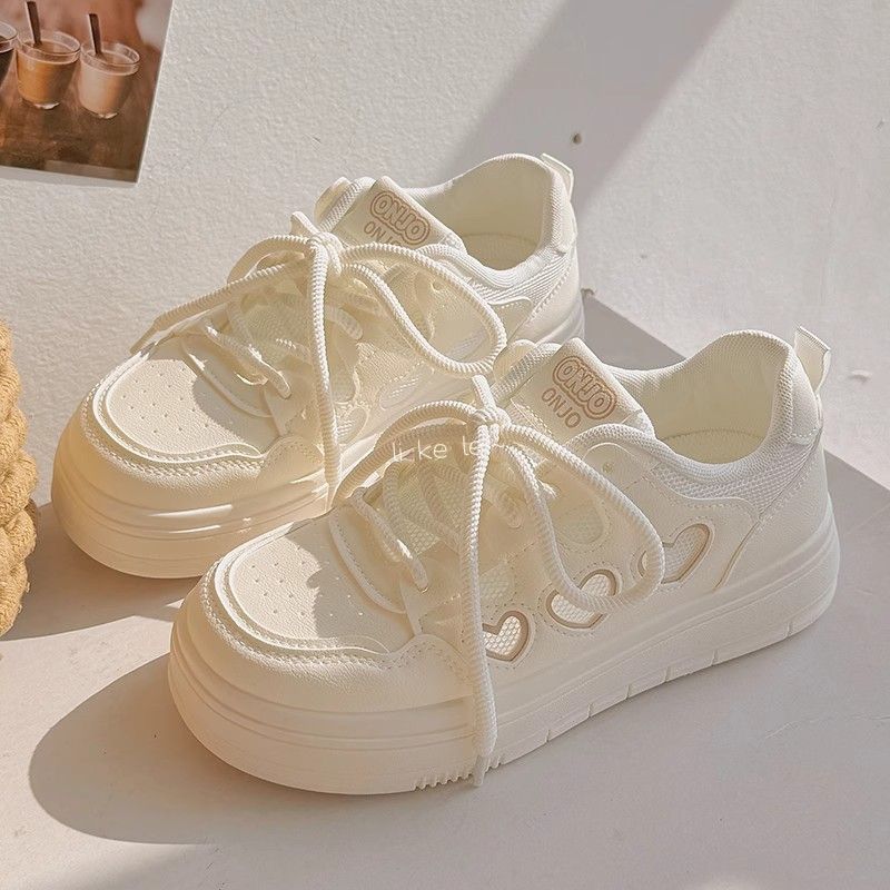 Summer Women's Shoes Breathable Little White Shoes Mesh Mesh Shoes 2025 Popular with Skirts Shoes Versatile Platform Sports Board Shoes