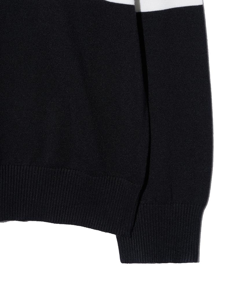 IRONYPORNO WHITELINE 86-Iroj366 Solid Striped Long Sleeve Knit Black