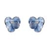 Sweet Red Blue Enamel Flower Stud Earrings For Women Korean Fashion Five Petals Crystal Flowered Lovely Cute Girls Ear Decoration Jewelry