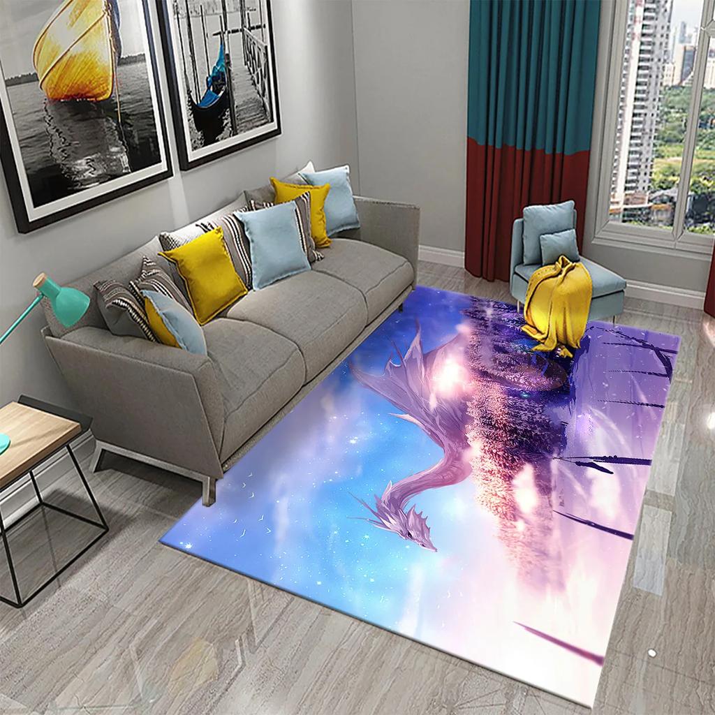 Modern Dragon Pattern Carpet for Living Room Bedroom Bathroom Entrance Non-slip Carpet for Children Play Home Decor Floor Carpet