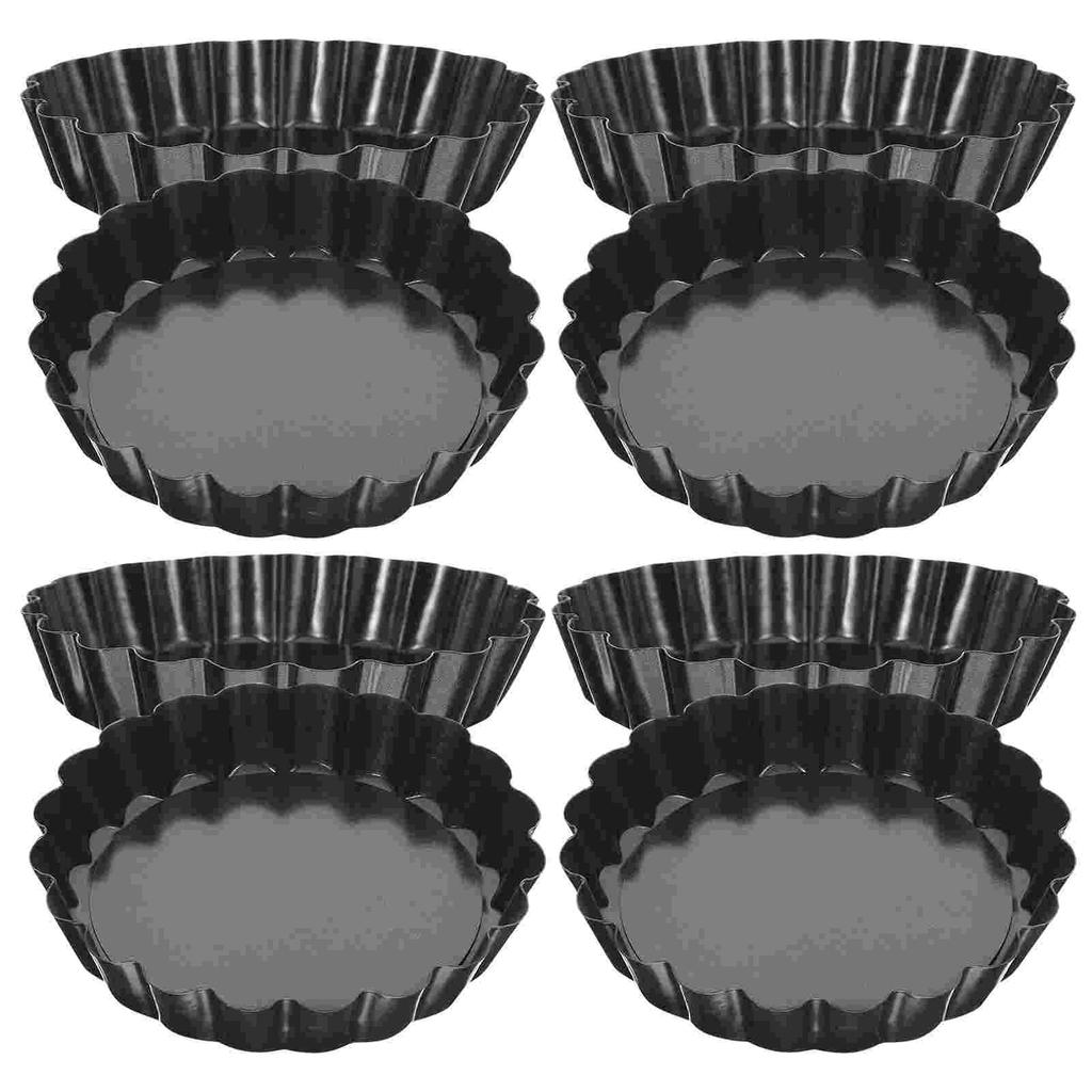 8 Pcs Egg Tart Tray Pie Pans for Baking Mini Roaster Hand Molds Carbon Steel Cupcake