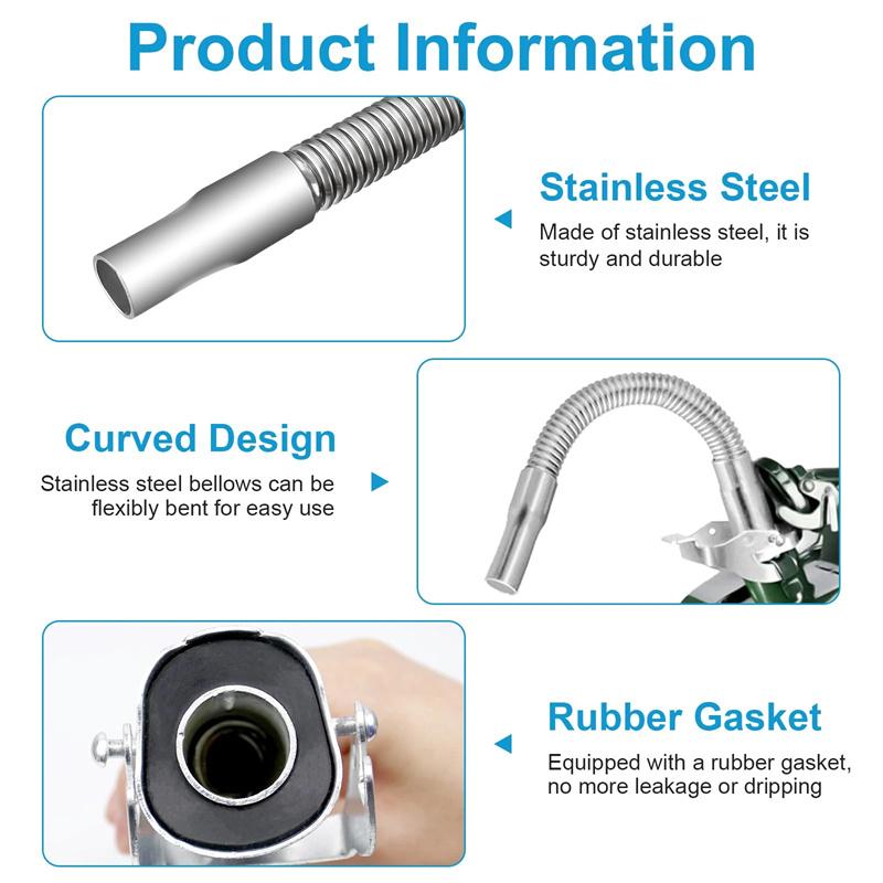 Spout Replacement, Nozzle, Flexible Pour Nozzle Suitable For Most 5Gallon Oil Cans Fuels Can Spout