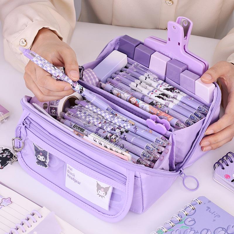 Girlish Heart Large Capacity Pencil Case - Multifunctional Stationery Bag for Elementary School Girls