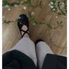Sheepskin Version~ Round Head Cross Strap Flat-bottomed Ballet Shoes Retro Black Single Shoes Women's Shallow Mouth Mary Jane Small Leather Shoes