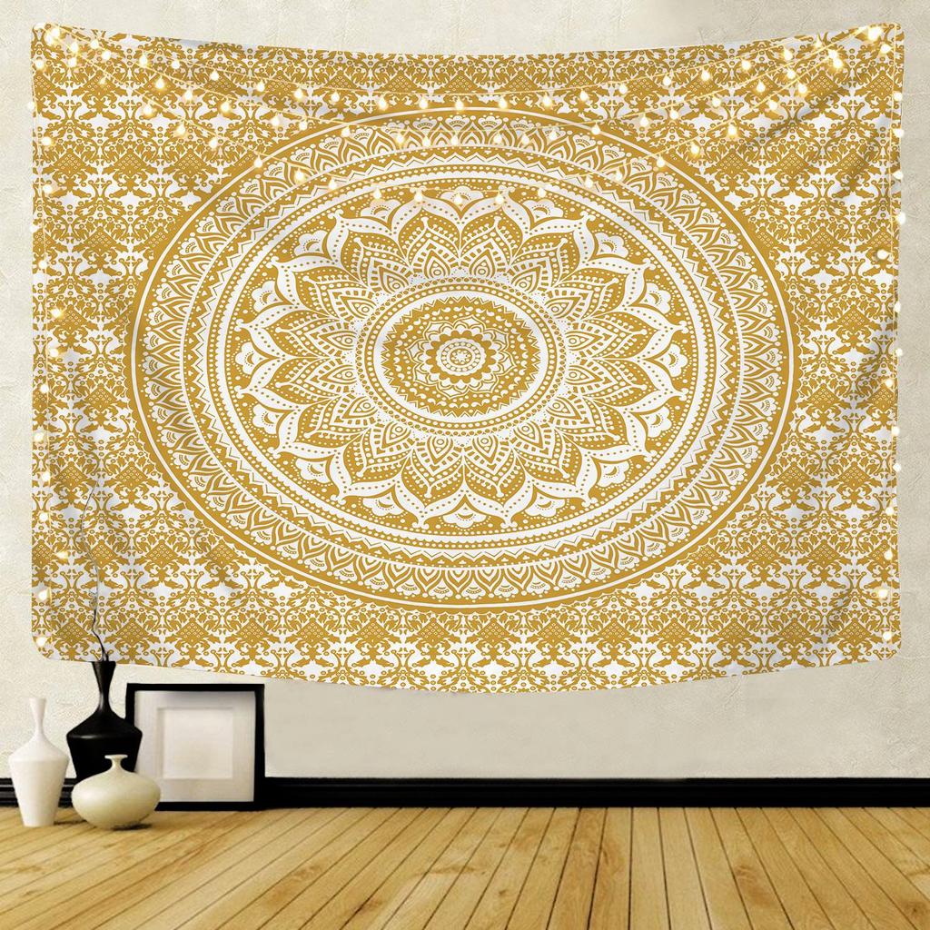Large Mandala Pattern Indian Tapestry Wall Hanging Decoration Bohemian Beach Towel Polyester Thin Blanket Yoga Shawl Travel  Mat
