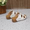 Foreign trade slope heel thick sole hollow slippers women's new European and American large size casual one-pedal fish mouth sandals cross-border