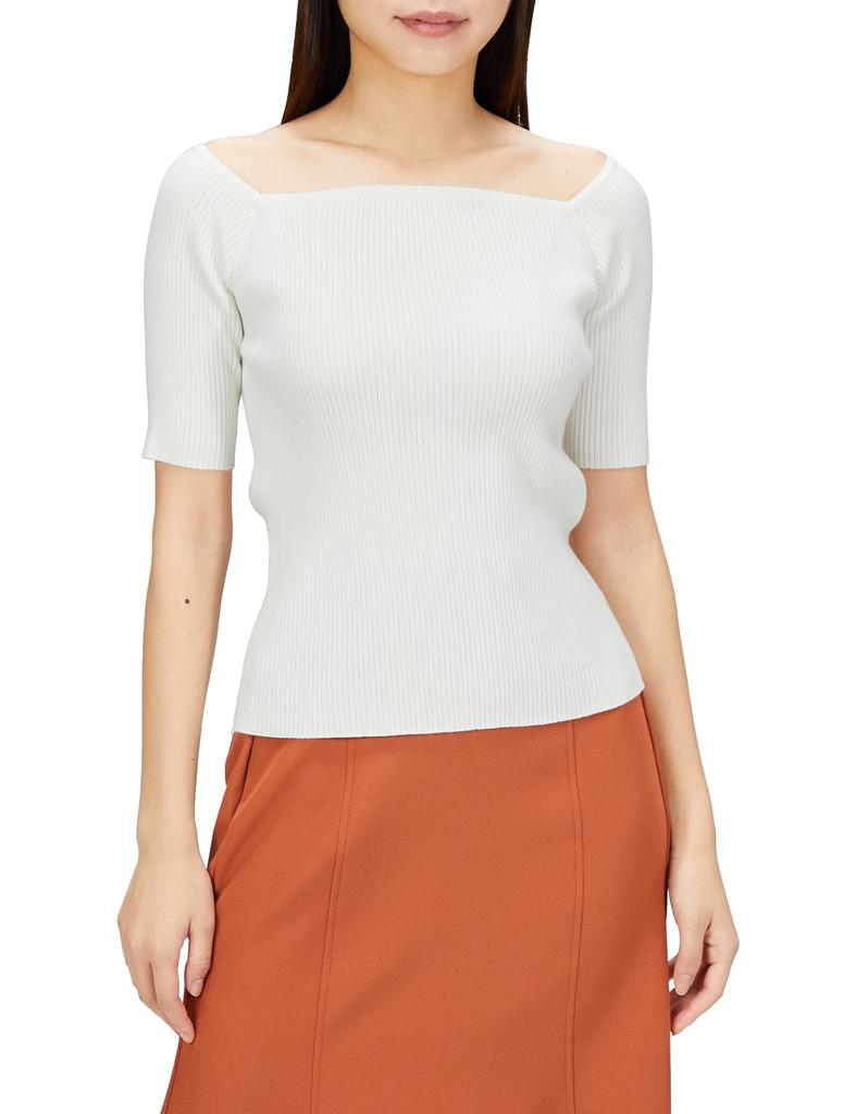 Snidel Simple Rib Knit Pullover SWNT234019 White Women's