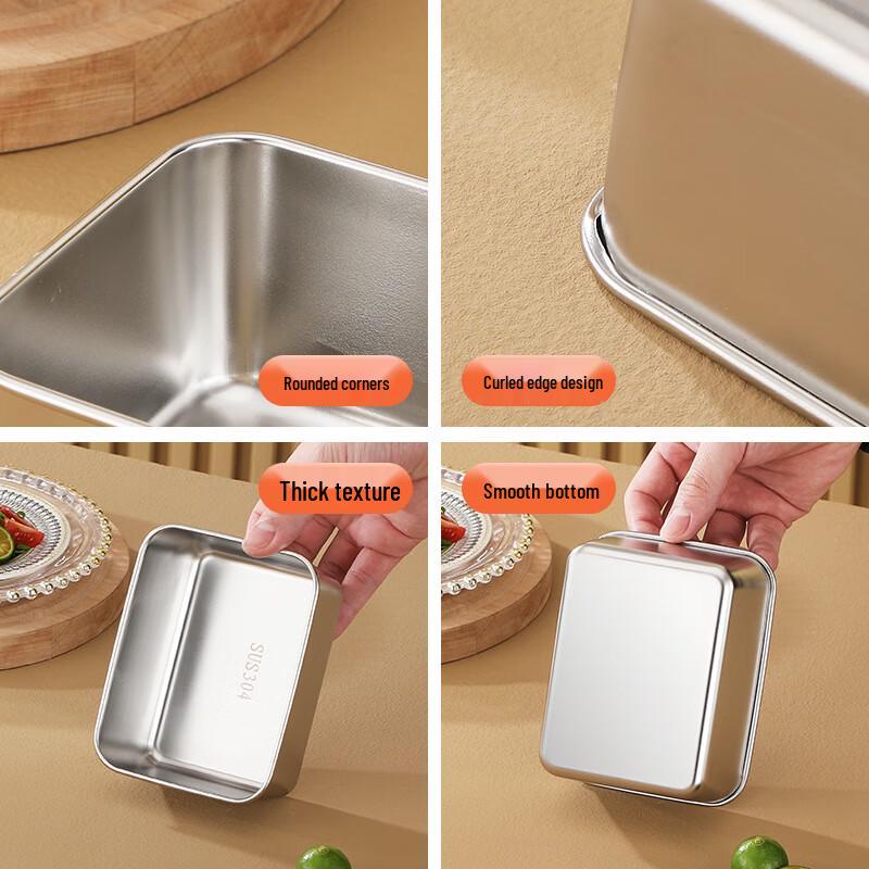 Shuchu 304 Stainless Steel Rectangular Tray with Lid