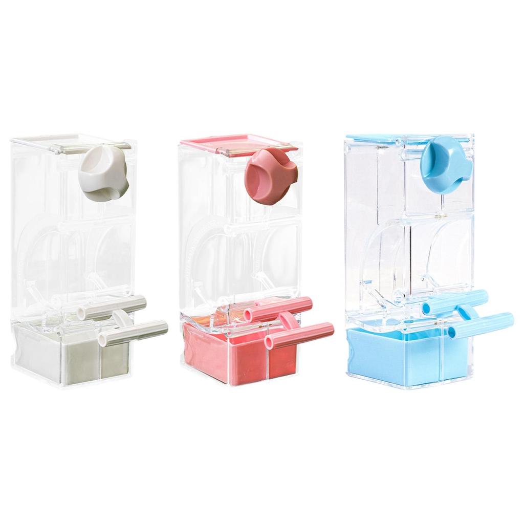 Automatic Bird Feeder Food Container Transparent Feeding Station Parakeet Treats Seed Container for Canary Budgies Finch Birds