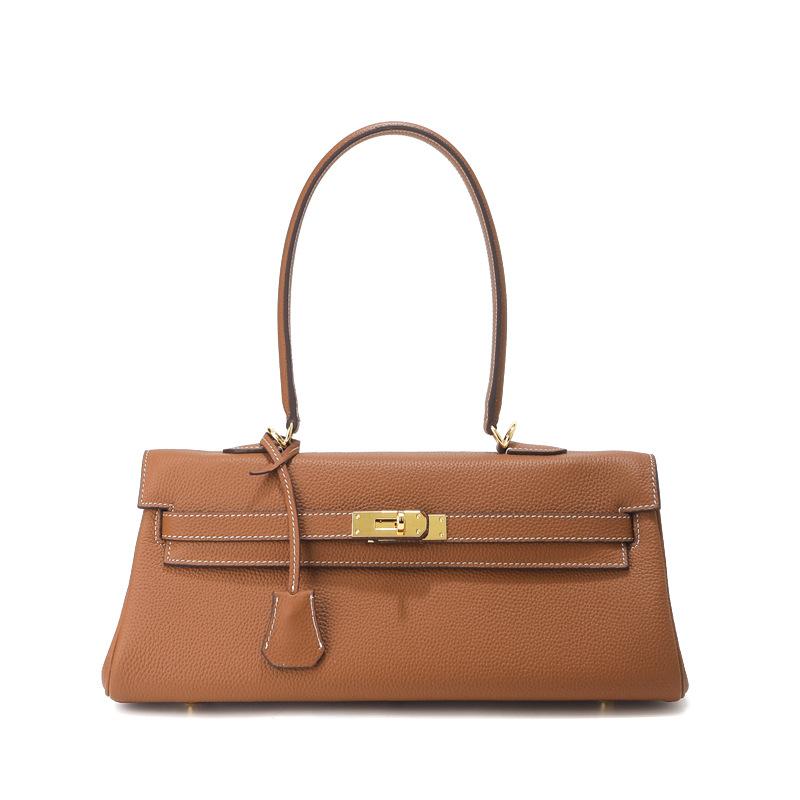 Foreign trade 35cm horizontal  bag first layer cowhide large capacity underarm shoulder bag genuine leather handbag commuter bag