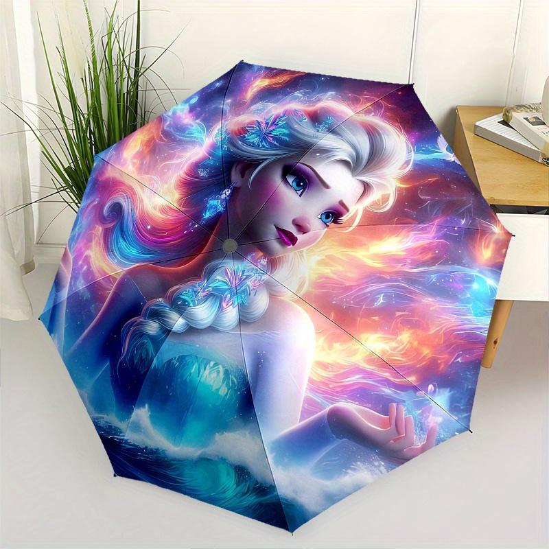 

Elsa, Magic Themed Automatic opening and closing folding umbrella, 8-rib windproof, compact travel design, suitable for all weather | Fashio