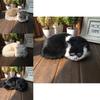 Animal Plush Cat Model With Faux Fur For Home Decor And Photography Props