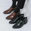 Men Heightened Dress Shoes High Quality Thick Soled Leather Shoes Business Party Wedding Shoes Plus Size Slip-on Mocasines