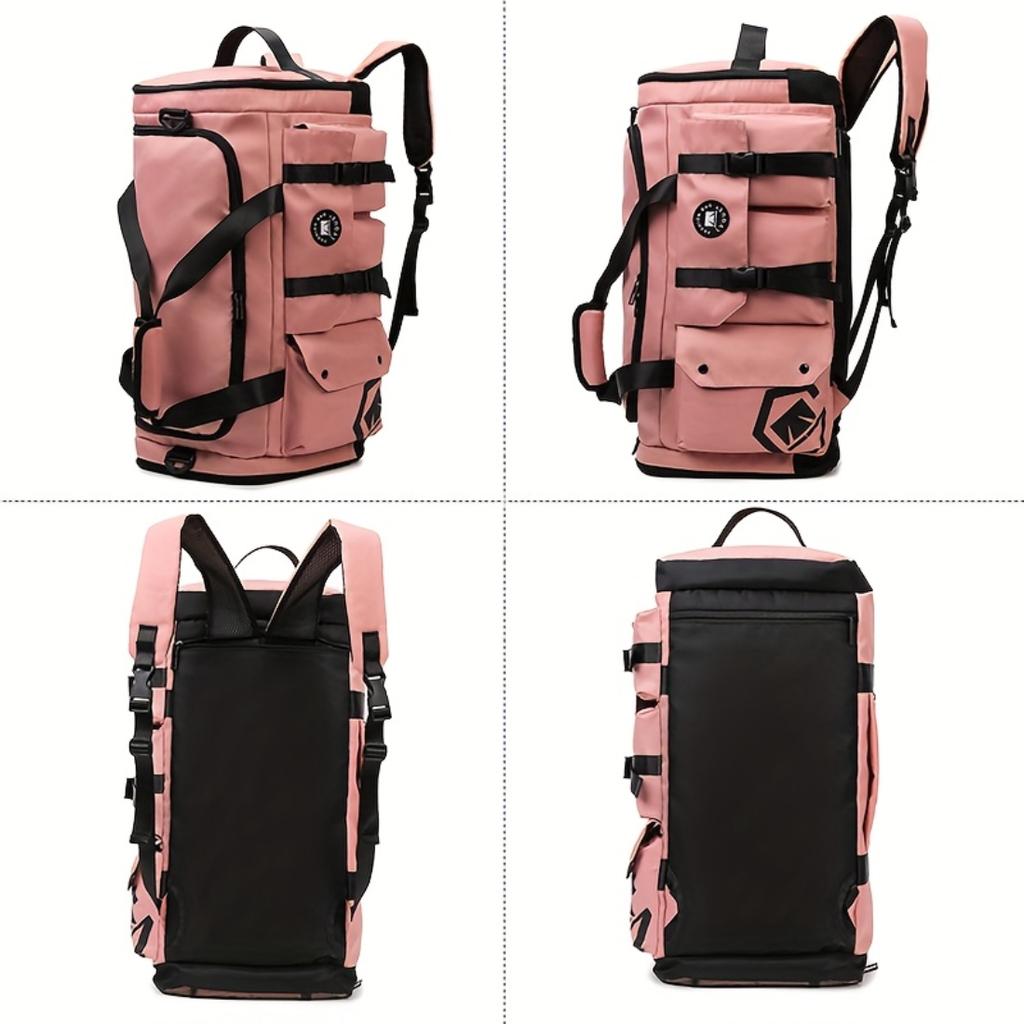 Zaino da viaggio unisex espandibile con spazio nascosto, tracolla a tracolla staccabile, scomparto separato per scarpe e tasche multiple per lavoro e palestra