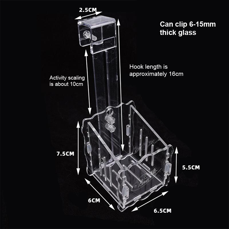 Acrylic Hanging Fish Tank Plant Holder Adjustable Clear Plant Cups High Transparency Aquarium Planting Shelf Cup For Flower Box