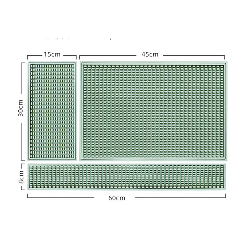 3 Pcs Silicone Quick-drying Non-slip Easy-to-clean Heat-resistant Dish Mat Set