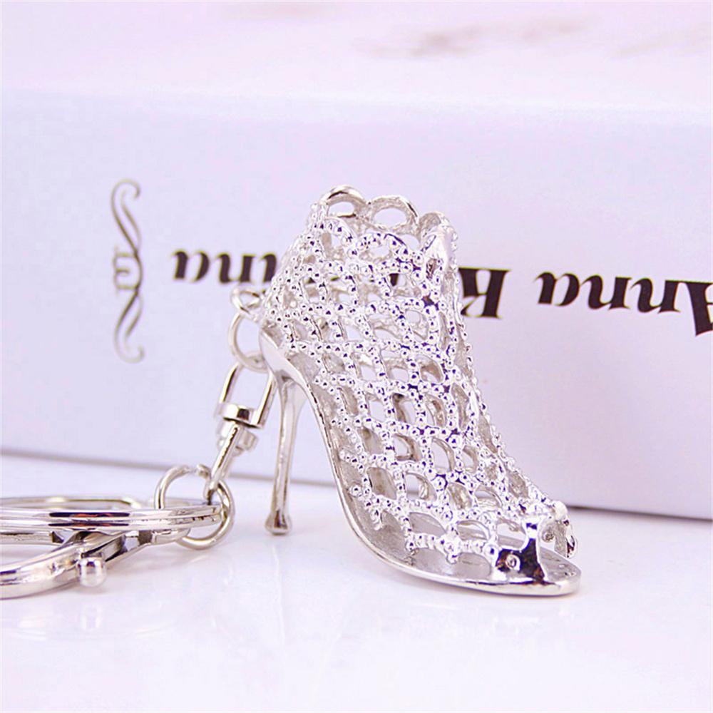 Creative Heels Shape Keychains Luxury Rhinestone Crystal Shoe for Women Girls Phone Pendant Jewelry Accessories Bag Charm