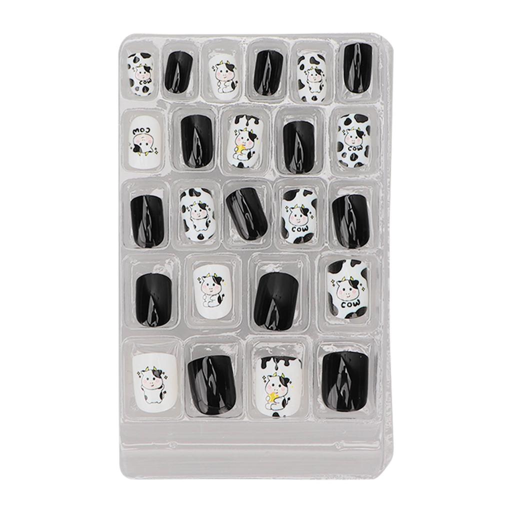 24Pcs Kids Self Adhesive Fake Nails Safe Gentle Interesting Stylish DIY Kids Full Cover Press On