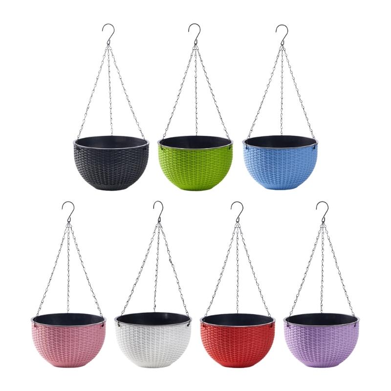 Space Saving Resin Flower Pot Hanging Planter Basket For Vine Ferns Modern Home Balcony Gardening Accessories