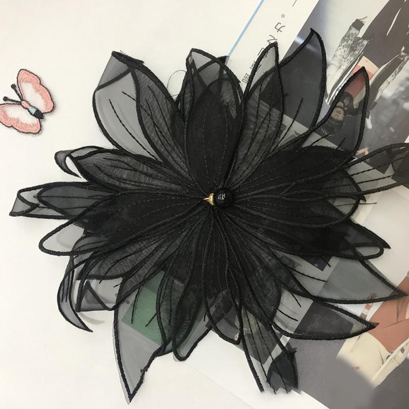 

1 шт., аппликации в виде сказочных цветов для одежды, сделай сам, пришивные цветочные нашивки для свадебных платьев, размер 25 см