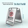 Stainless Steel No Parking, Caution Slippery, A-Frame Folding Sign