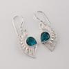 Blue Apatite Gemstone 925 Sterling Silver Women Jewelry Elegant Earring 1.5" For Anniversary Gift CE-26-10