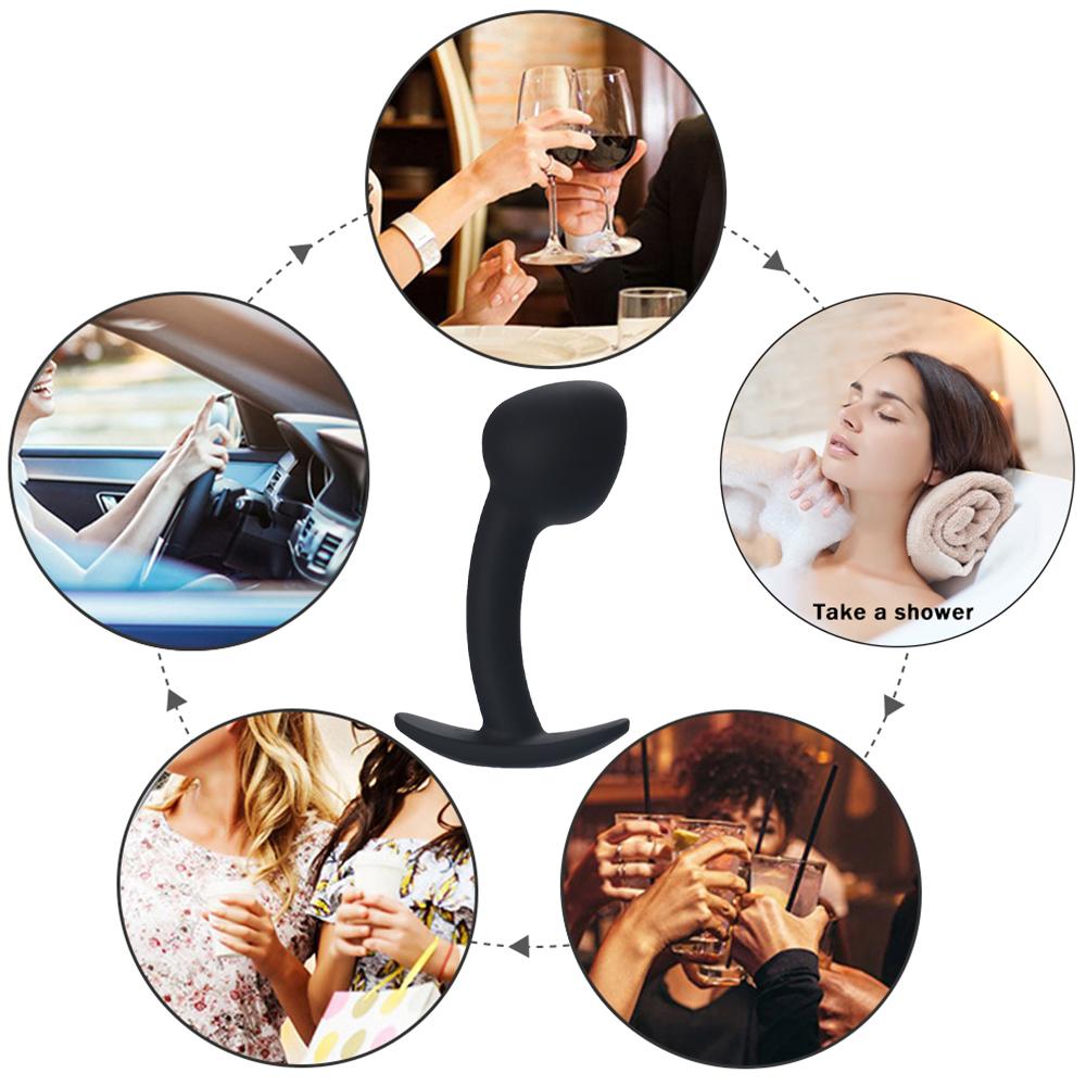 Masażer Prostaty Penis Sztuczny Wkład Punkt G Unisex Zabawka dla Mężczyzn Kobiet Silikonowy Analny Korek do Pośladków Noszony Stymulujący Kula Dildo 18+